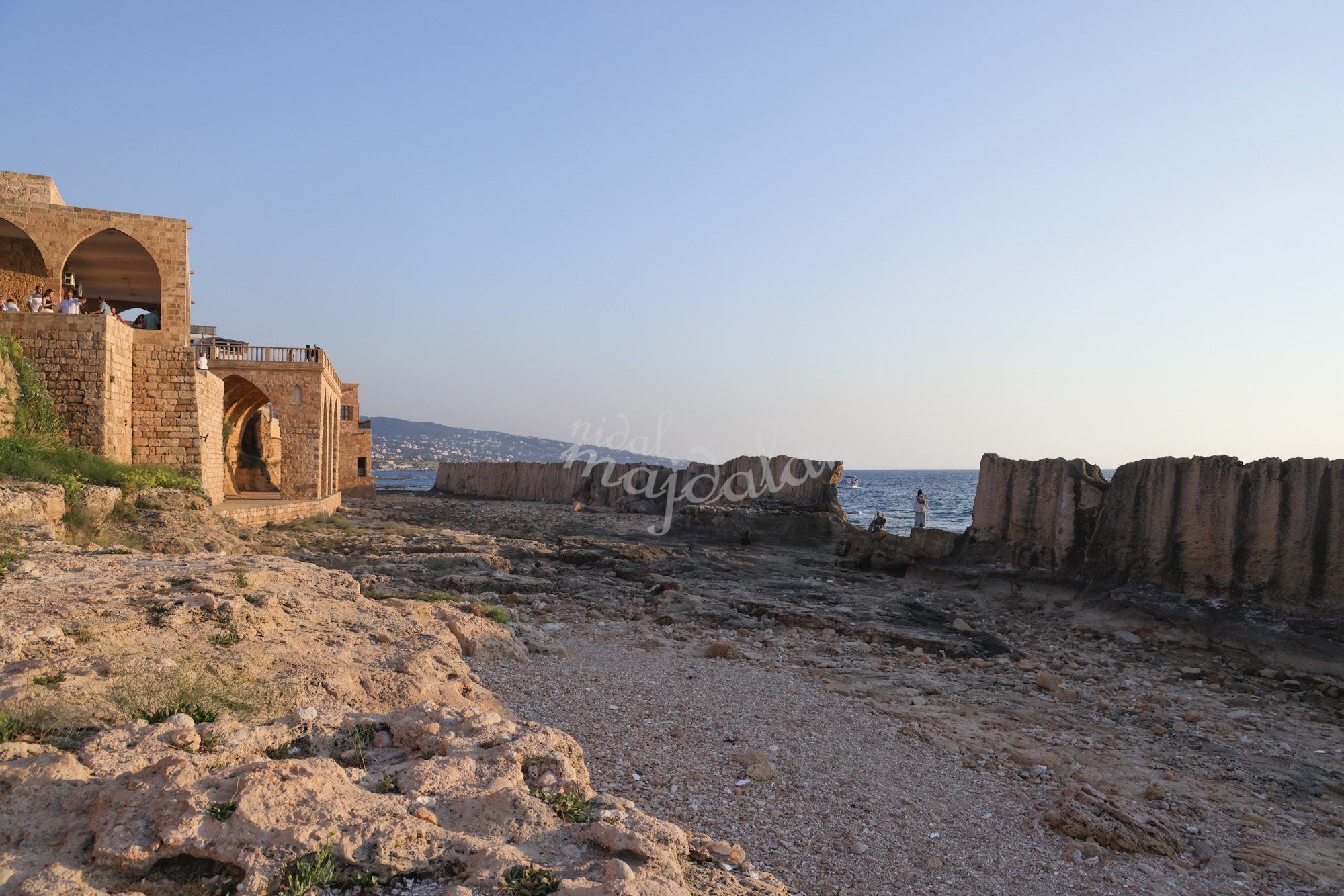 Phoenician sea wall in Batroun overlooking the Mediterranean
