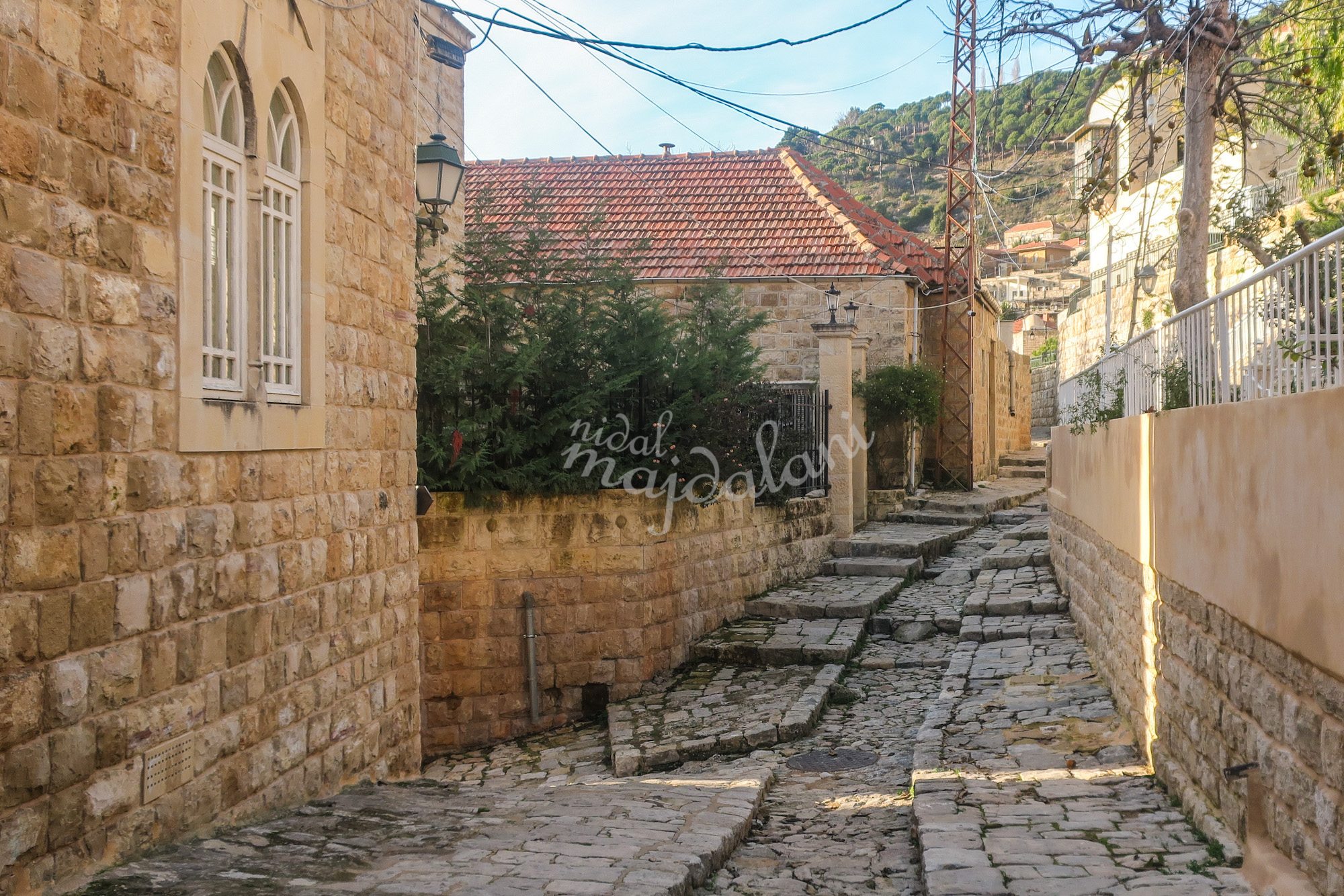 Stone alleys in the historic village of Deir el Qamar